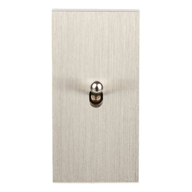 Interrupteur Simple Va Et Vient Étroit Confidence Laiton Acier Brossé gris <span itemprop=