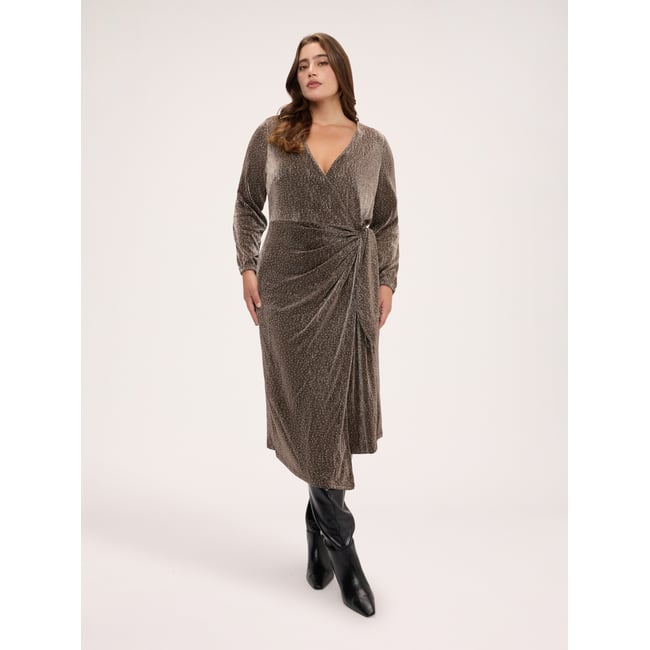 Robe portefeuille marron <span itemprop=