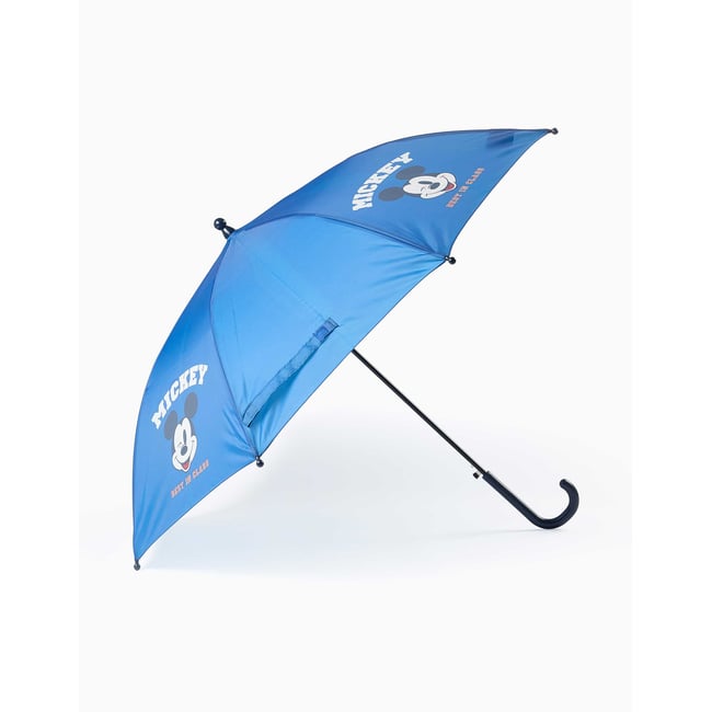 Parapluie automatique avec imprimé Mickey bleu <span itemprop=