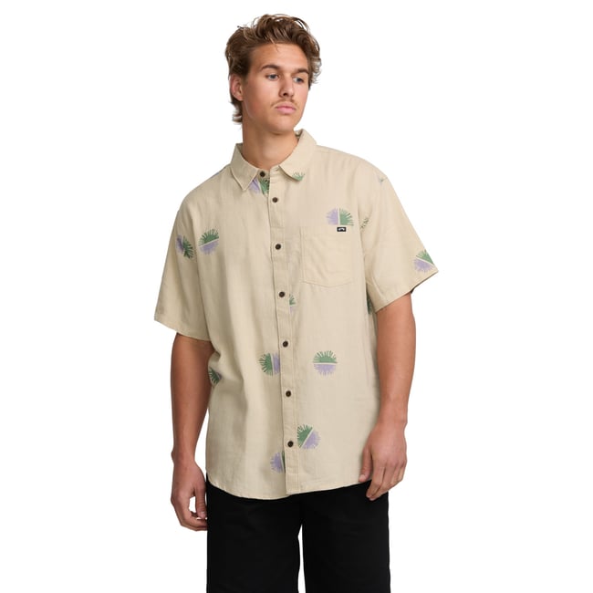 Chemise à manches courtes CORDOBA beige chino <span itemprop=