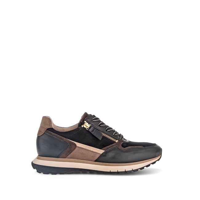 Baskets Basses Pour Femme Gabor - Coupe Best Fit élargie - Cuir Et Vernis - Semelle Confort Recyclée - Fermeture éclair Pratique - 9