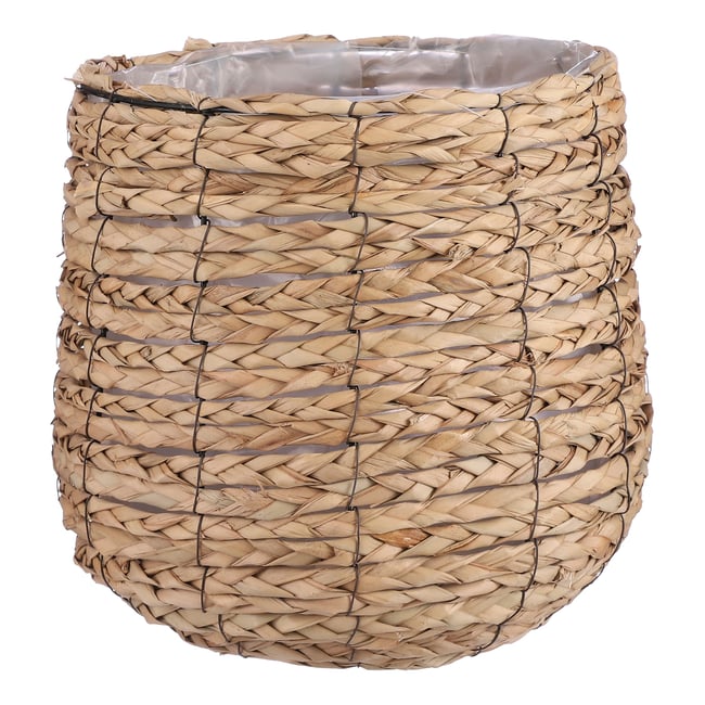 Panier à plantes en jonc de mer tressé Ø30 cm AVALON Couleur marron clair <span itemprop=
