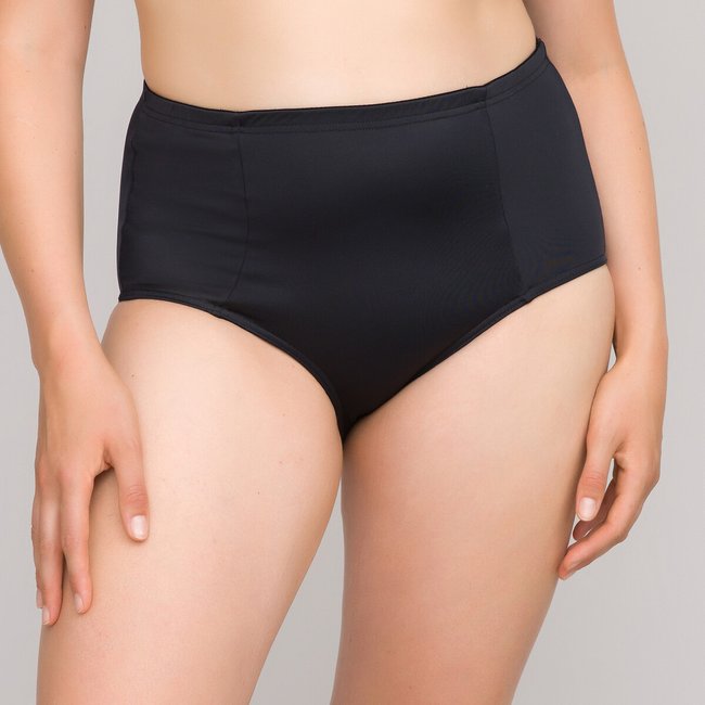 Bas de maillot de bain culotte haute noir <span itemprop=