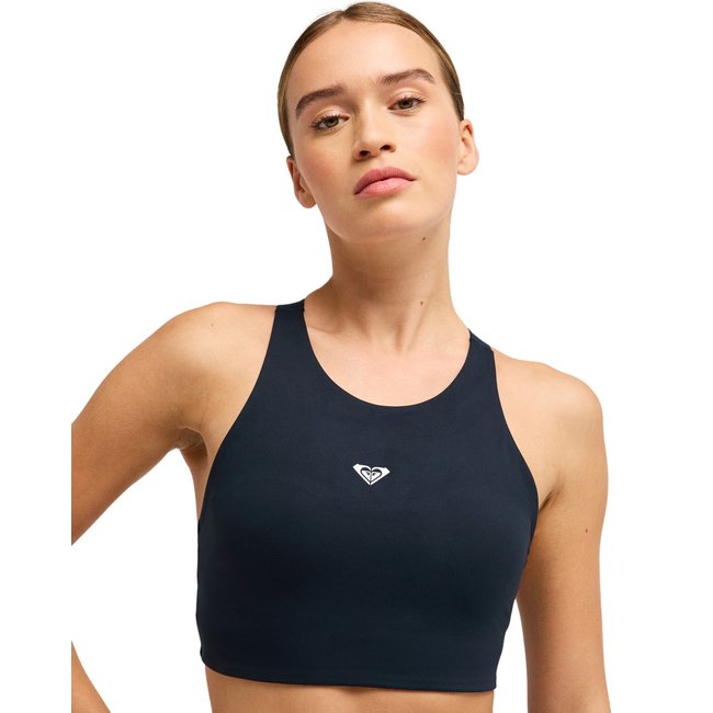 Brassière de sport maintien élevé HEART INTO IT. noir anthracite <span itemprop=