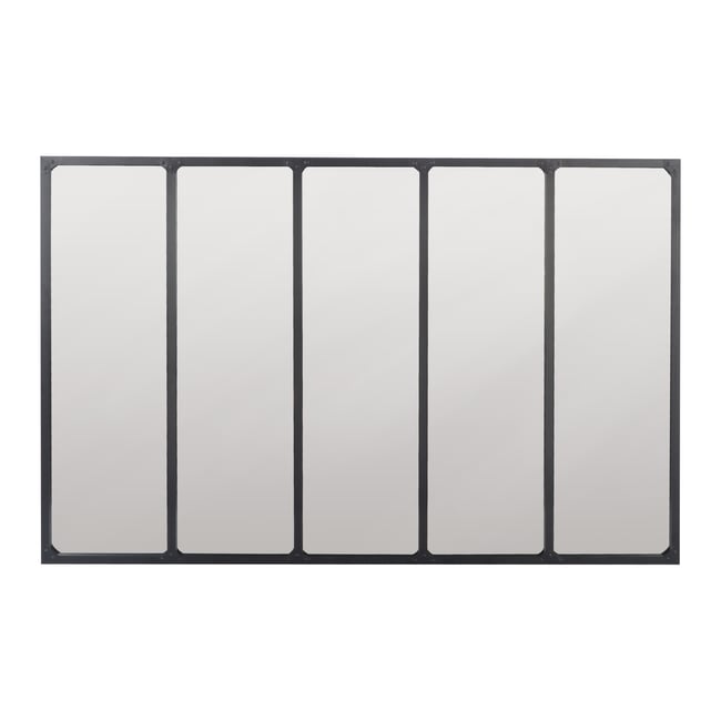 Miroir industriel avec rivets 137x90cm Couleur noir <span itemprop=