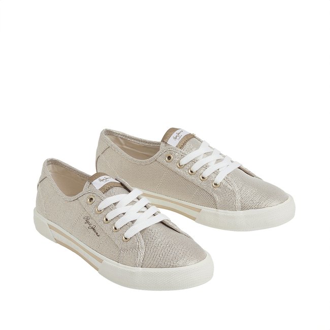 Brady Canvas Trainers, gold-coloured, PEPE JEANS