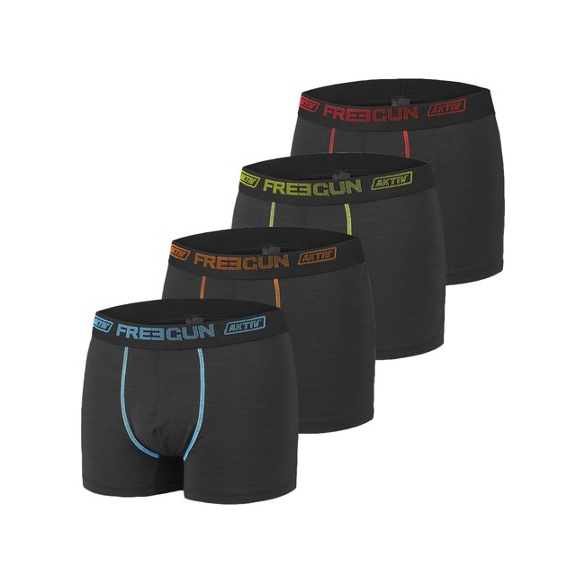 Lot de 4 Boxers Microfibre Aktiv Sport Ultra 3D noir <span itemprop=