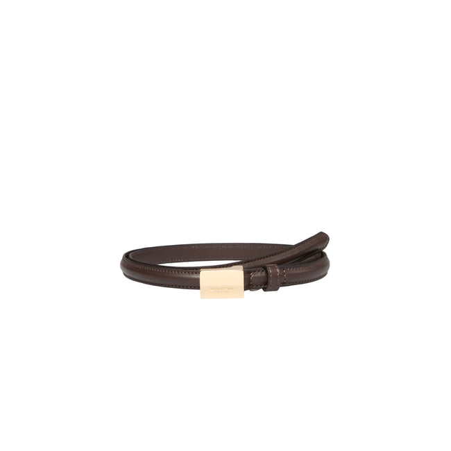 Ceinture en cuir de vache noble marron foncé <span itemprop=