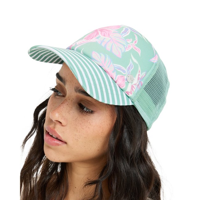 Casquette trucker HIBISCUS ISLAND. vert basil kartofeel swim <span itemprop=