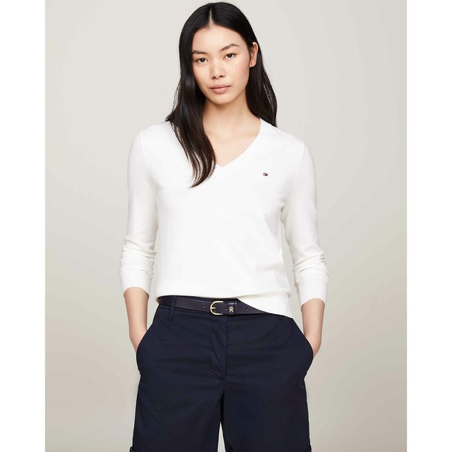 Jersey de manga larga y cuello de pico - TOMMY HILFIGER