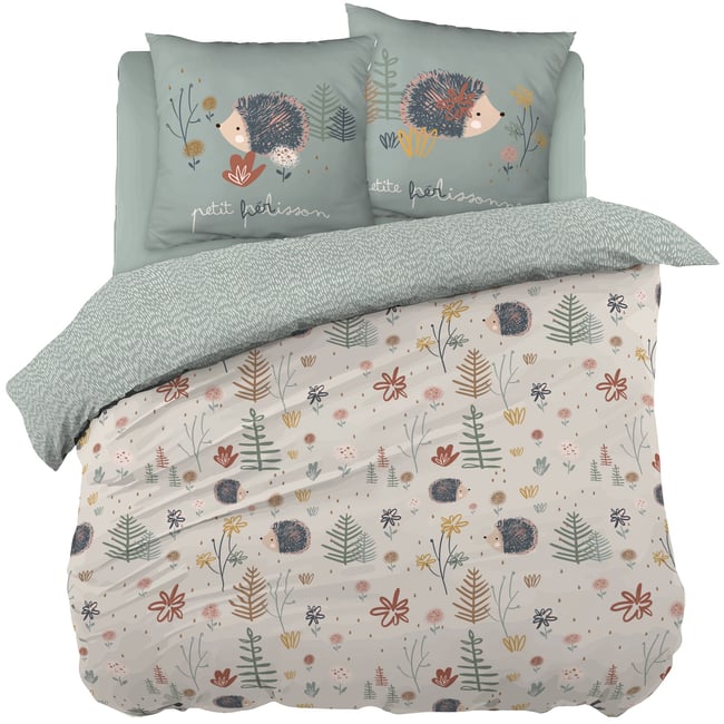 Parure Housse de couette Polisson le herisson bleu <span itemprop=