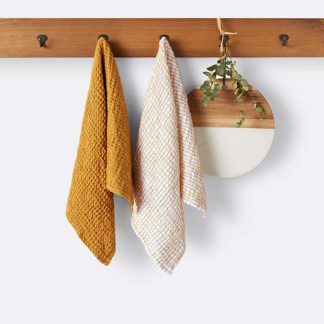 Lot de 2 torchons coton épais gaufré, Albi - LA REDOUTE INTERIEURS