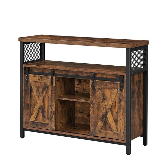 Buffet Style Industriel avec Portes Coulissantes - L100 cm Couleur marron <span itemprop=