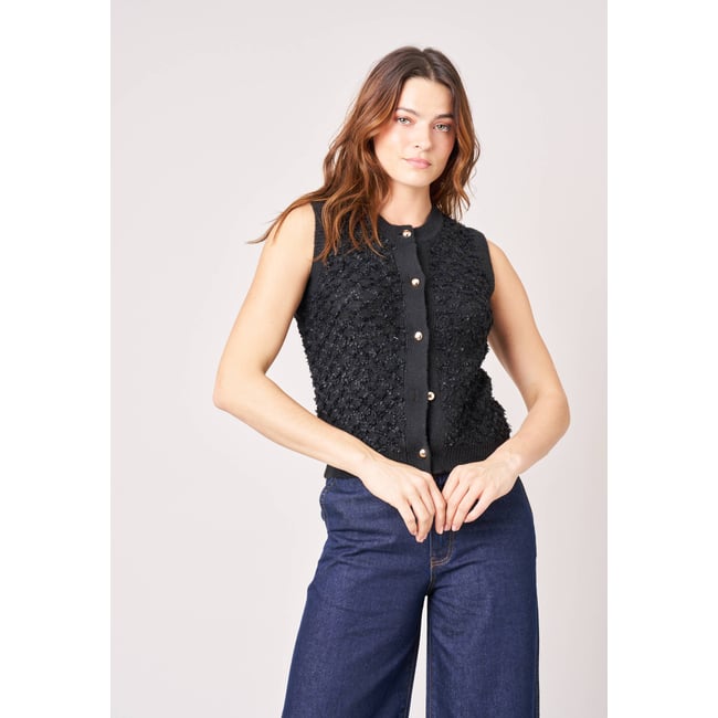 Gilet sans manches femme maille texturée MADRINA - DEELUXE