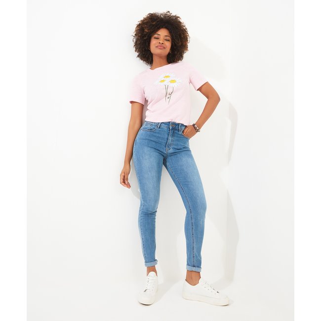 Jean Coupe Skinny en Contenu Recyclé marine <span itemprop=
