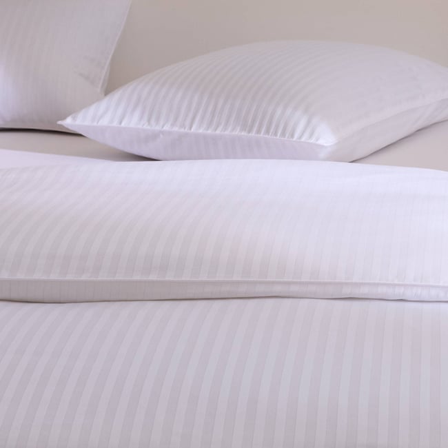 Taie d'oreiller, satin de coton bio GOTS blanc <span itemprop=