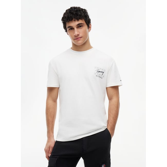 T-shirt manches courtes logo drapeau - TOMMY JEANS