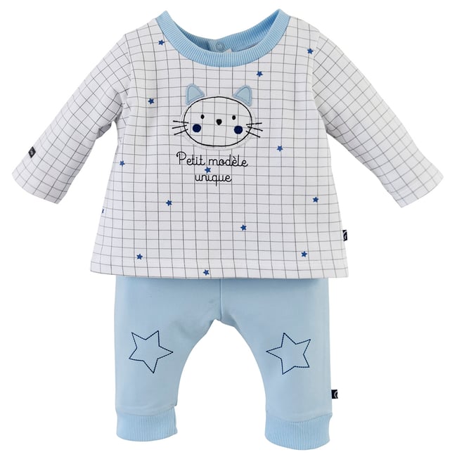 Sweat + pantalon modele bastin 1/6 mois bleu <span itemprop=