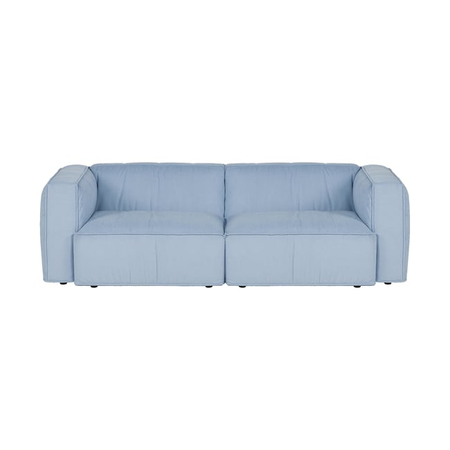 Canapé 3 places Lobi Couleur bleu ciel corduroy <span itemprop=