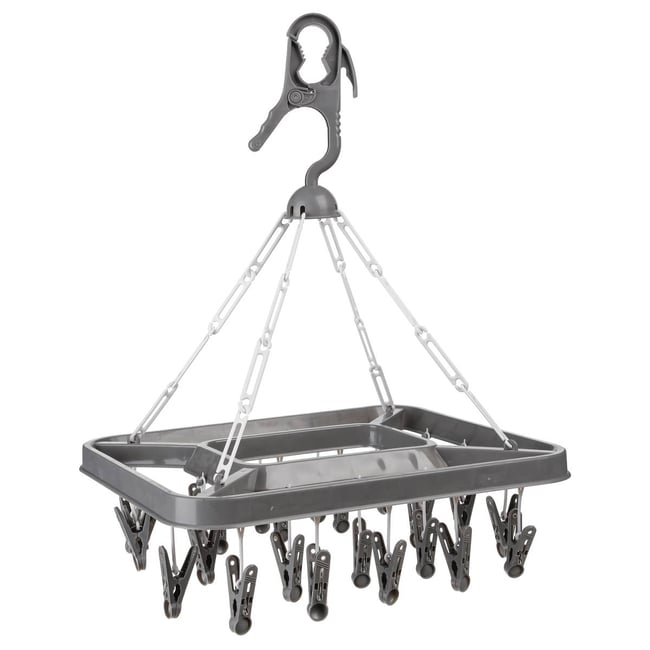 Séchoir à accrocher rectangle 26 pinces gris <span itemprop=