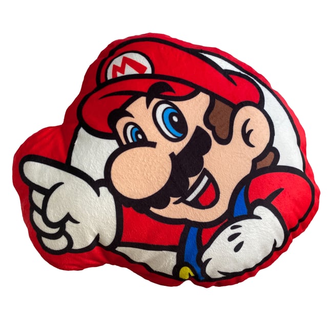 Coussin forme imprimé 100% Polyester, LEVEL UP rouge <span itemprop=
