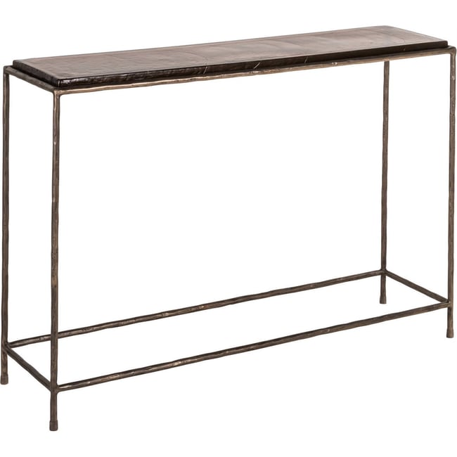 Console en verre et fer forgé Couleur bronze <span itemprop=