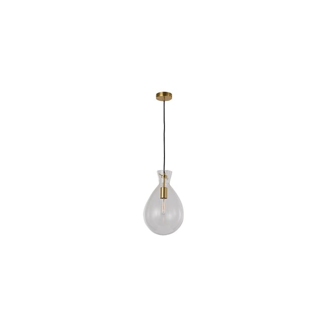 Suspension goutte verre clair - GABRIELA Couleur transparent et doré <span itemprop=
