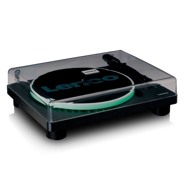 Gira-discos com efeito luminoso LS 50 Led, LENCO preto  <span itemprop=