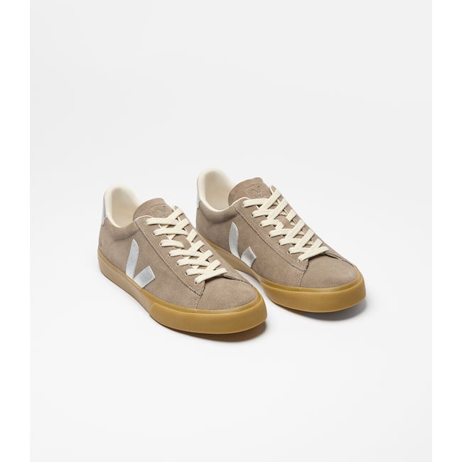 Baskets en cuir suédé CAMPO taupe <span itemprop=