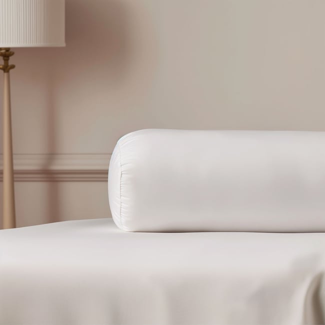 Traversin rond Anti-Acariens - FERME Couleur blanc <span itemprop=