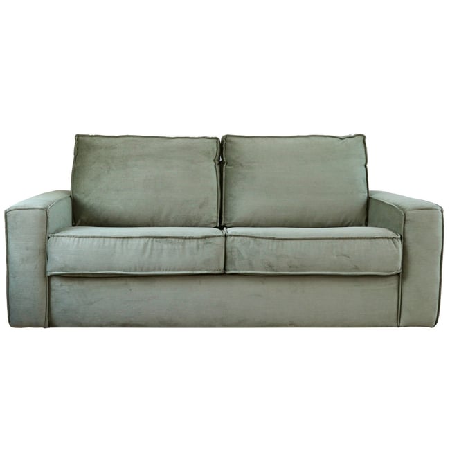 Canapé convertible express 3 places en velours côtelé - MATTIA Couleur vert <span itemprop=
