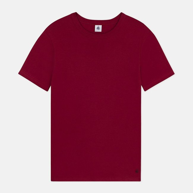 Iconic Women's Cotton T-Shirt with Short Sleeves, burgundy, PETIT BATEAU