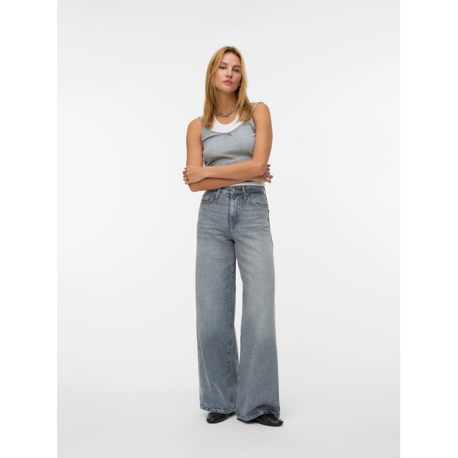 Jean À Coupe Large medium grey denim <span itemprop=
