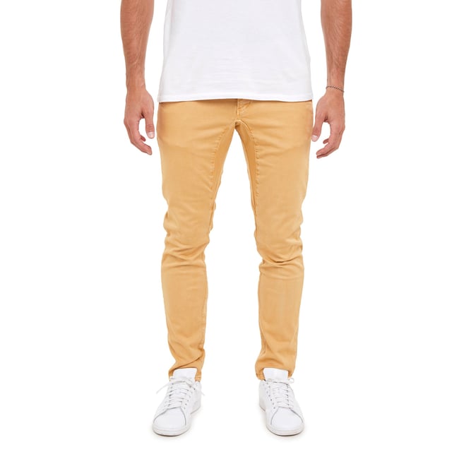 PANTALON CHINO FOIL jaune <span itemprop=