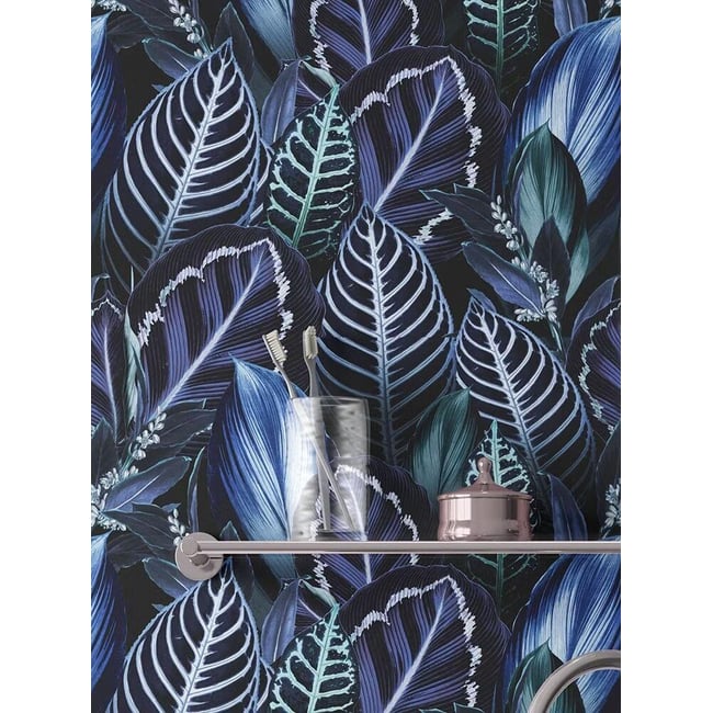 Papier peint végétal illustrant des feuilles tropicales - 255x260 cm (l x h) - LA TOUCHE ORIGINALE