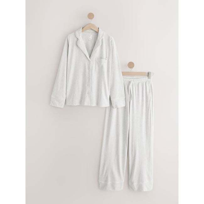 Pyjama en jersey boutonné gris <span itemprop=