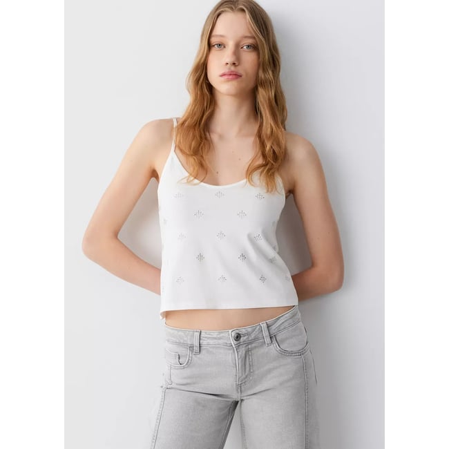Jean low waist wide leg gris denim <span itemprop=