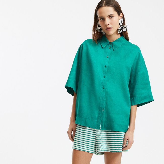 Chemise ample manches coudes lin Signature, AMBRE - LA REDOUTE COLLECTIONS