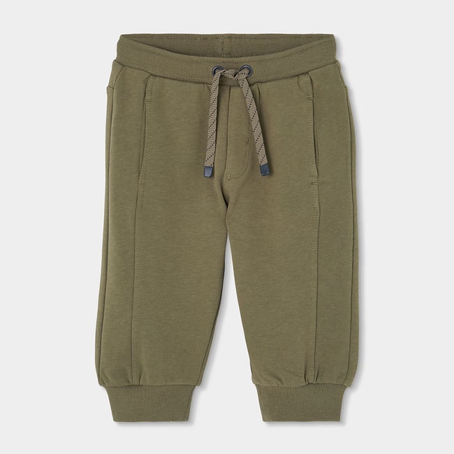 Pantalon garçon en molleton marron <span itemprop=