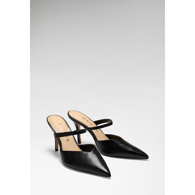Mule En Cuir Véritable noir <span itemprop=