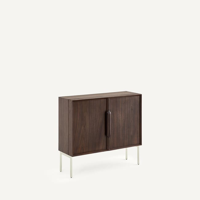 Bureau armoire bas, en plaqué noyer, OMID Couleur noyer <span itemprop=