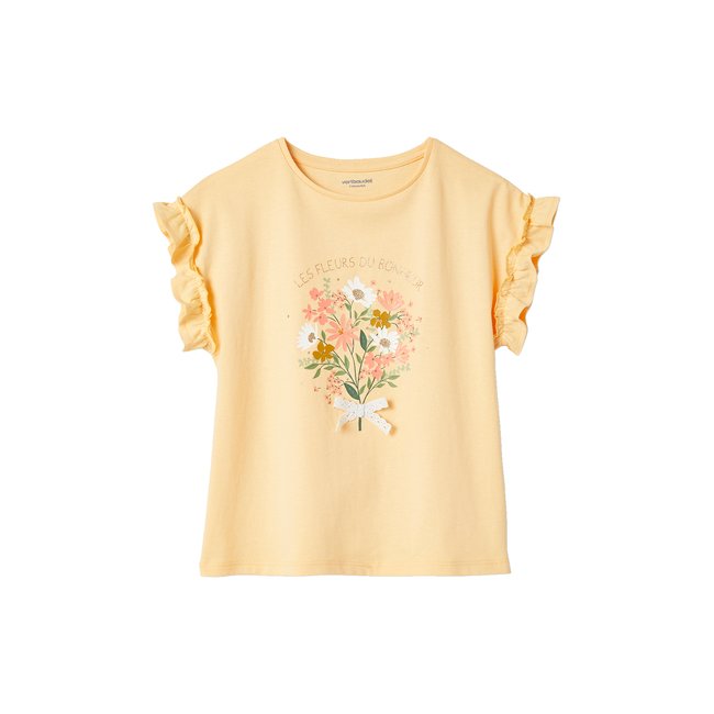 T-shirt à motif irisé manches courtes volantées - VERTBAUDET