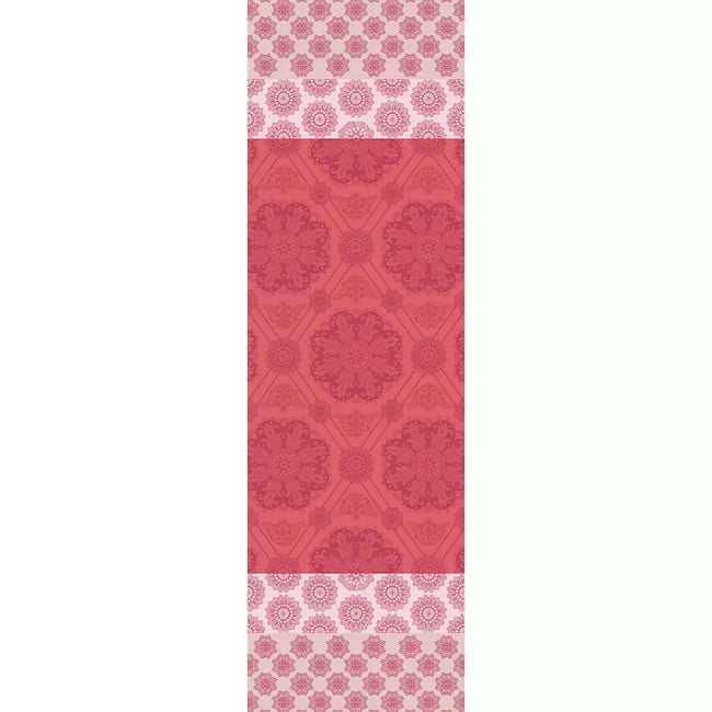Chemin de table pur coton MILLE ROSACES framboise <span itemprop=