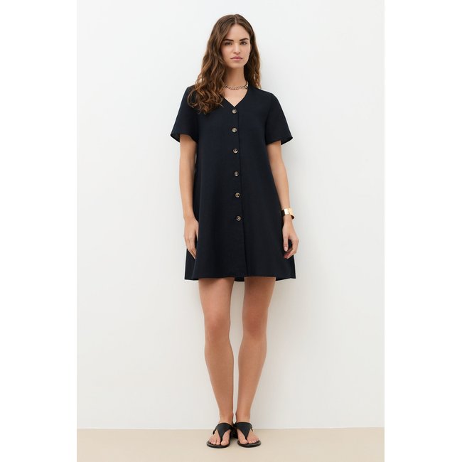 Robe fluide col v ROBE RIMA noir <span itemprop=