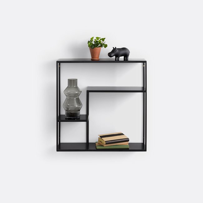 Estantería de pared de acero, Hiba negro <span itemprop=