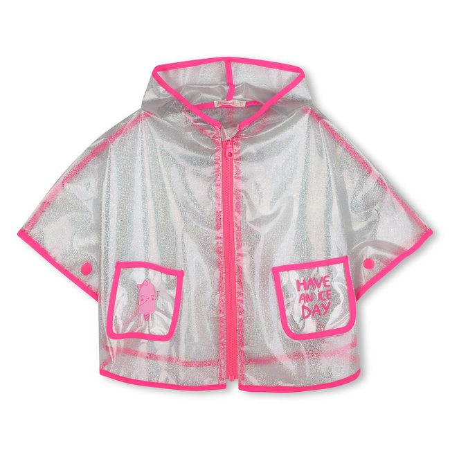 Cape de pluie à capuche transparent <span itemprop=