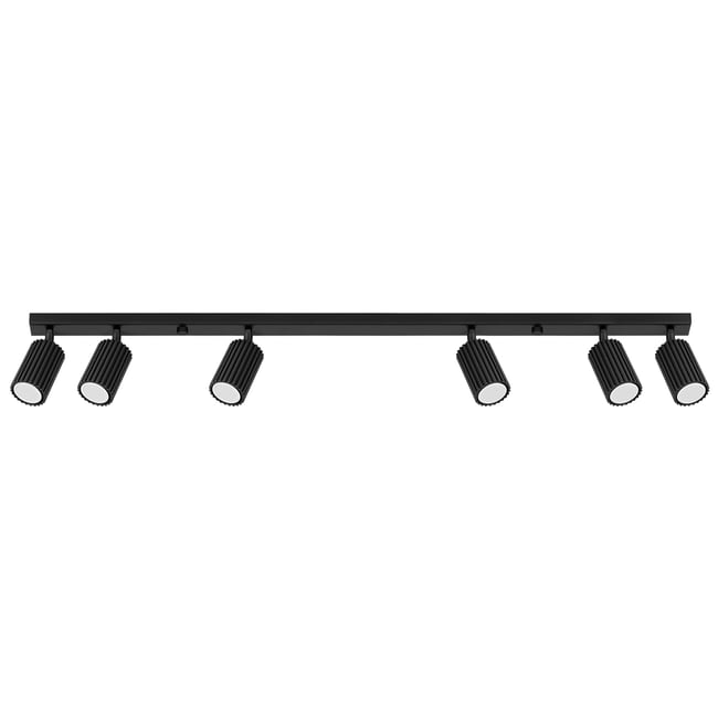 Plafonnier Aluminium Noir GU10 6 Karbon Couleur noir <span itemprop=
