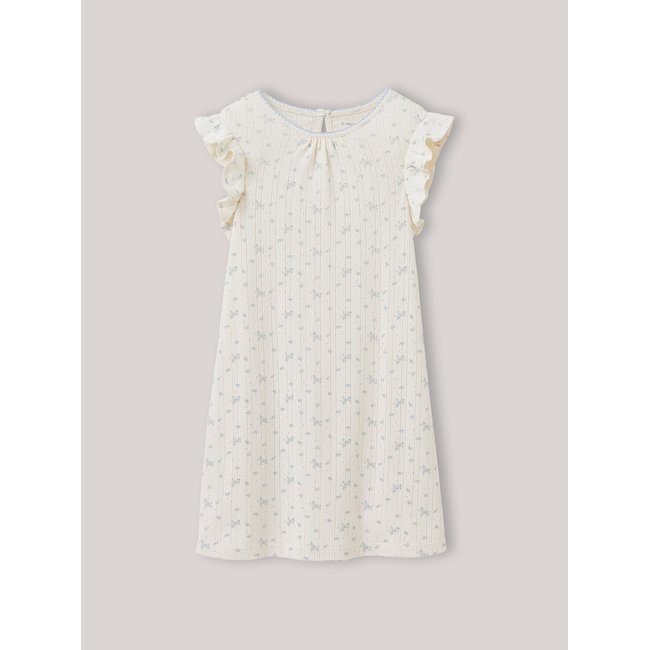 Chemise de nuit en pointelle - imprimé Rosa en coton biologique imprimé rosa <span itemprop=