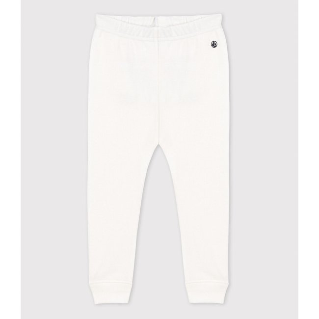 Leggings per neonato in costina di cotone bianco PETIT BATEAU