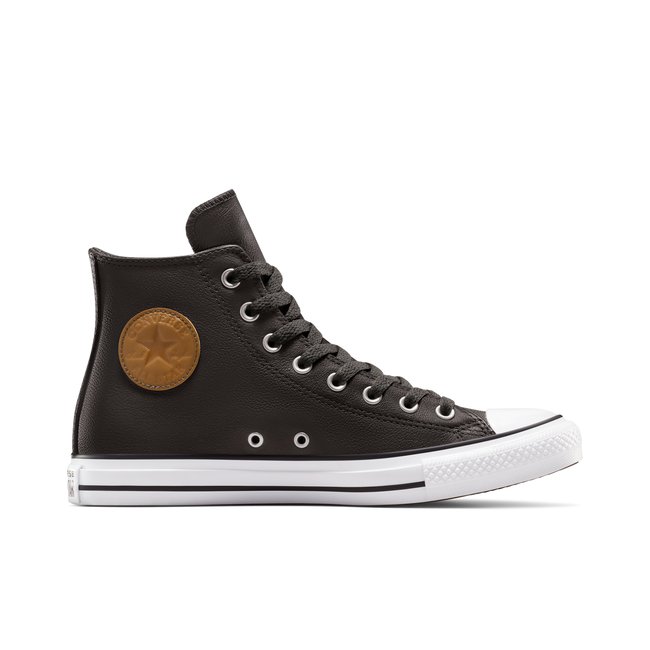 Baskets CHUCK TAYLOR ALL STAR LEATHER marron gadoue/marron whisky foncé/blanc <span itemprop=